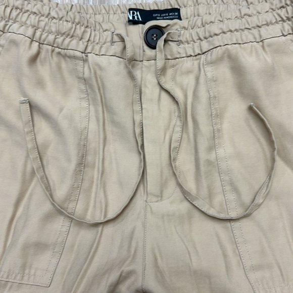 ZARA Baggy Cargo Pants Size Small Khaki Color - Picture 5 of 12